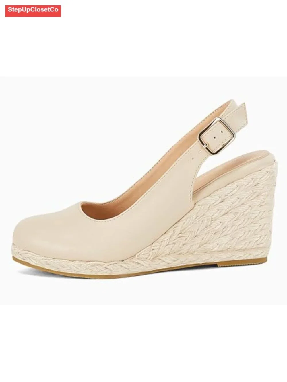 Platform Wedges Sandals Espadrilles Closed Toe Slingback Ankle Buckle Strap